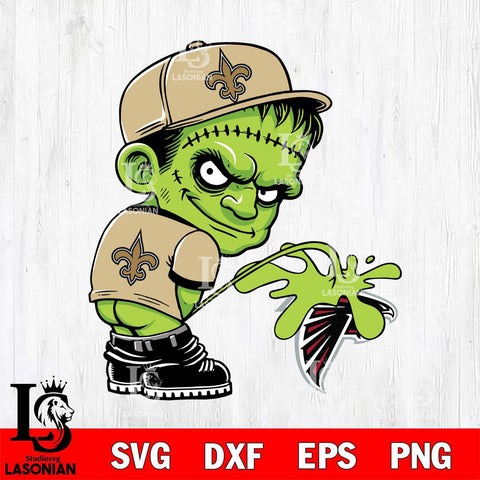 New Orleans Saints Frankenstein Piss On Atlanta Falcons Svg Eps Dxf Png File, Digital Download, Instant Download