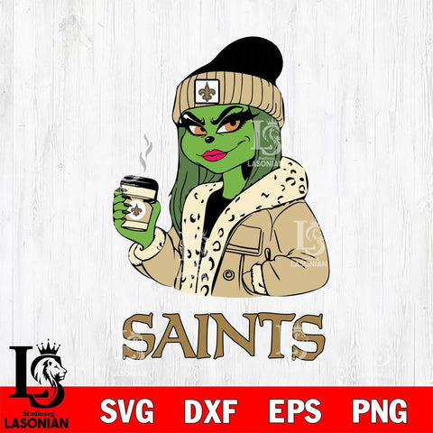 New Orleans Saints Girls Grinch Bougie Svg Eps Dxf Png File, Digital Download, Instant Download