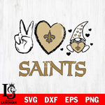 New Orleans Saints Gnomes Peace & Love Svg Eps Dxf Png File, Digital Download, Instant Download