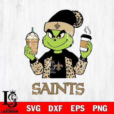 New Orleans Saints Grinch 2 coffee Svg Eps Dxf Png File, Digital Download, Instant Download