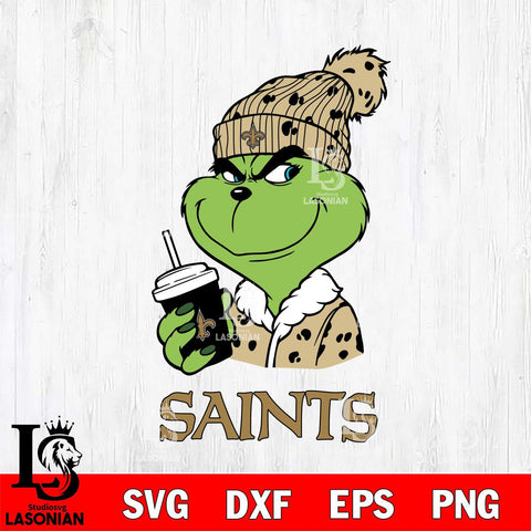 New Orleans Saints Grinch Cofffe Christmas Svg Eps Dxf Png File,Cricut svg files, Digital Download, Instant Download