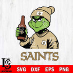 New Orleans Saints Grinch Drinking Beer Christmas Svg Eps Dxf Png File,Cricut svg files, Digital Download, Instant Download