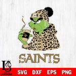 New Orleans Saints Grinch Leopard Christmas Svg Eps Dxf Png File,Cricut svg files, Digital Download, Instant Download