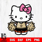 New Orleans Saints Hello Kitty Cheerleader 2 Svg Eps Dxf Png File, Digital Download, Instant Download