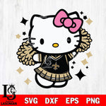 New Orleans Saints Hello Kitty Cheerleader 4 Svg Eps Dxf Png File, Digital Download, Instant Download