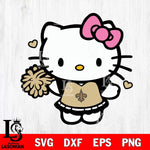 New Orleans Saints Hello Kitty Cheerleader 6 Svg Eps Dxf Png File, Digital Download, Instant Download