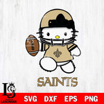 New Orleans Saints Hello Kitty Nfl 4 Svg Eps Dxf Png File, Digital Download, Instant Download