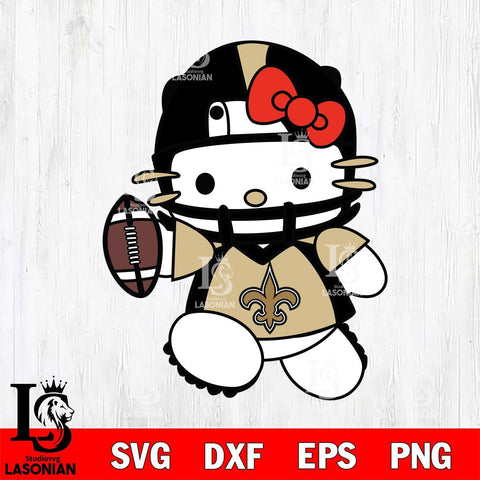 New Orleans Saints Hello Kitty sport 11 Svg Eps Dxf Png File, Digital Download, Instant Download