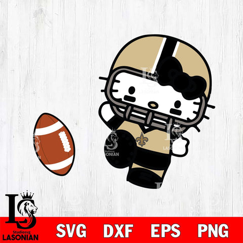 New Orleans Saints Hello Kitty sport 12 Svg Eps Dxf Png File, Digital Download, Instant Download