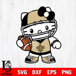 New Orleans Saints Hello Kitty sport 2 Svg Eps Dxf Png File, Digital Download, Instant Download