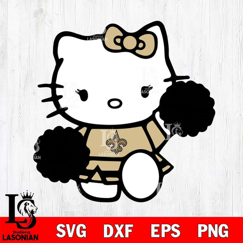 New Orleans Saints Hello Kitty sport 4 Svg Eps Dxf Png File, Digital Download, Instant Download