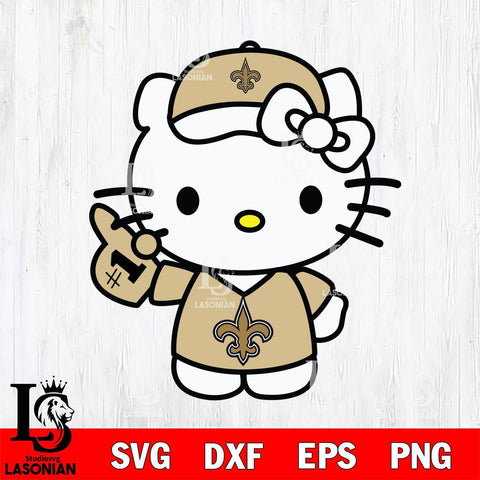 New Orleans Saints Hello Kitty sport 5 Svg Eps Dxf Png File, Digital Download, Instant Download