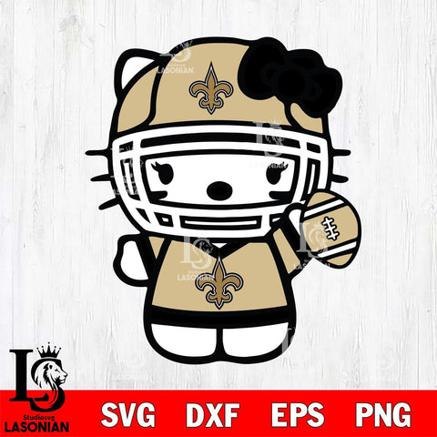 New Orleans Saints Hello Kitty sport 6 Svg Eps Dxf Png File, Digital Download, Instant Download