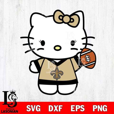 New Orleans Saints Hello Kitty sport 7 Svg Eps Dxf Png File, Digital Download, Instant Download