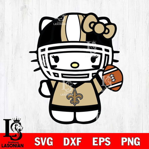 New Orleans Saints Hello Kitty sport 9 Svg Eps Dxf Png File, Digital Download, Instant Download