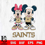 New Orleans Saints Mickey And Minnie Football Svg Eps Dxf Png File, NFL svg , Digital Download , Instant Download, Cricut File