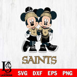 New Orleans Saints Mickey And Minnie Mouse Football Svg Eps Dxf Png File, Bundle NFl svg , File Cut , Digital Download , Instant Download, Laser Cut Svg Files