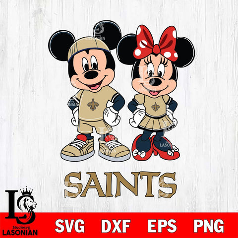 New Orleans Saints Mickey And Minnie Rugby Svg Eps Dxf Png File, NFL svg , Digital Download , Instant Download, Cricut File