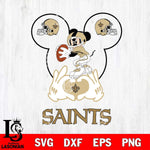 New Orleans Saints Mickey Heart Rugby Svg Eps Dxf Png File, Digital Download ,Instant Download, Cricut File