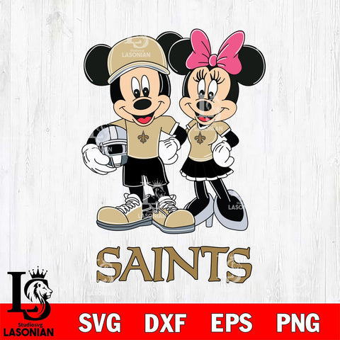 New Orleans Saints Mickey Minnie Mouse Helmet Svg Eps Dxf Png File, Bundle NFl svg , File Cut , Digital Download , Instant Download, Laser Cut Svg Files