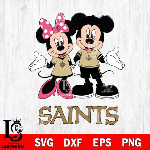 New Orleans Saints Mickey Minnie Mouse Sport Svg Eps Dxf Png File, Bundle NFl svg , File Cut , Digital Download , Instant Download, Laser Cut Svg Files