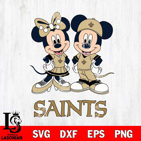 New Orleans Saints Mickey Minnie Mouse rugby ball Svg Eps Dxf Png File, Bundle NFl svg , File Cut , Digital Download , Instant Download, Laser Cut Svg Files