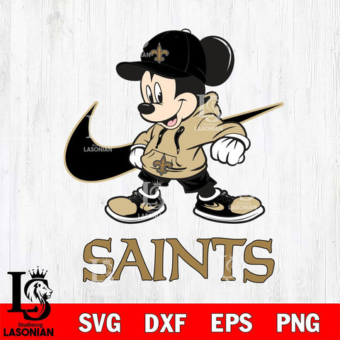 New Orleans Saints Mickey Mouse NIKE, Svg Eps Dxf Png File, Digital Download