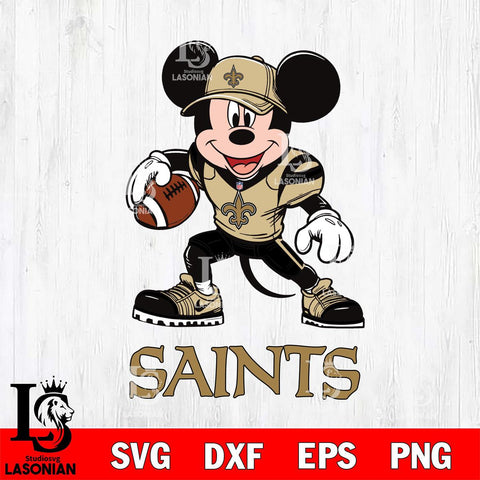 New Orleans Saints Mikey Mouse Disney, Svg Eps Dxf Png File, Digital Download