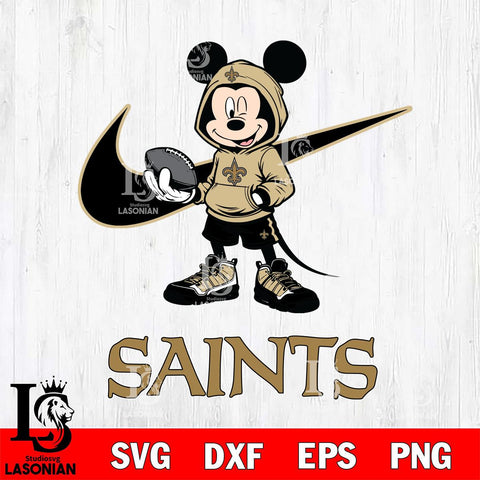 New Orleans Saints Mikey Mouse Disney NIKE, Svg Eps Dxf Png File, Digital Download