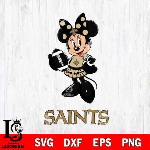 New Orleans Saints Minnie Mouse, Svg Eps Dxf Png File, Digital Download