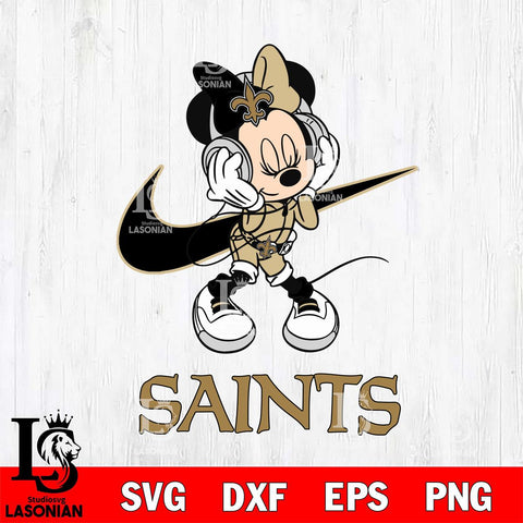 New Orleans Saints Minnie Mouse Dancing NIKE, Svg Eps Dxf Png File, Digital Download