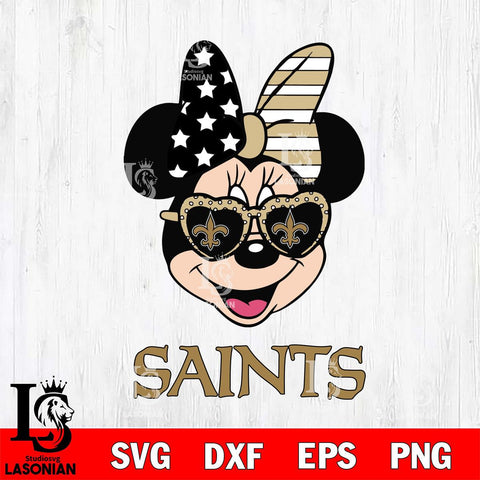 New Orleans Saints Minnie Mouse Love 2, Svg Eps Dxf Png File, Digital Download