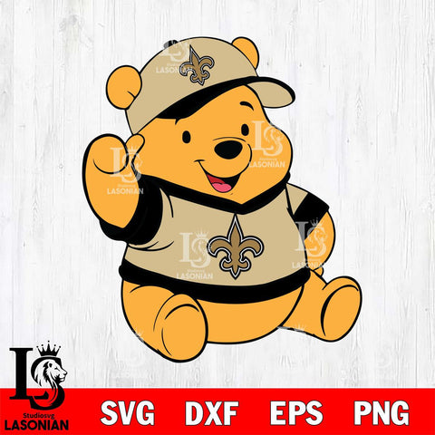 New Orleans Saints Pooh Bear Svg Eps Dxf Png File, Digital Download, Instant Download