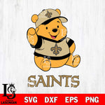 New Orleans Saints Pooh Bear Disney, Svg Eps Dxf Png File, Digital Download