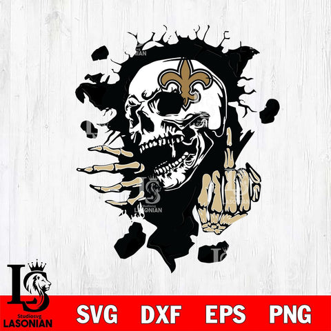 New Orleans Saints Savage Skull SVG