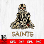 New Orleans Saints Skeleton Football 3 Svg Eps Dxf Png File, Digital Download