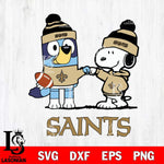 New Orleans Saints Snoopy & Bluey Football Svg Eps Dxf Png File,NFL Svg Files,Christmas svg ,Digital Download ,Instant Download