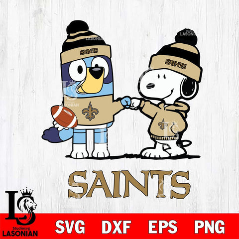 New Orleans Saints Snoopy & Bluey Football Svg Eps Dxf Png File,NFL Svg Files,Christmas svg ,Digital Download ,Instant Download