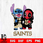 New Orleans Saints Stitch And Deadpool Cute Svg Eps Dxf Png File, Digital Download, Instant Download