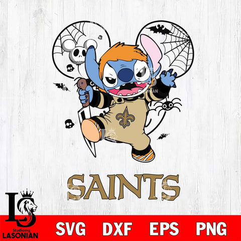 New Orleans Saints Stitch Michael Halloween Svg Eps Dxf Png File, Digital Download, Instant Download