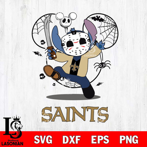 New Orleans Saints Stitch jason voorhees Halloween Svg Eps Dxf Png File, Digital Download, Instant Download