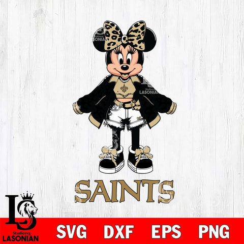 New Orleans Saints Style Minnie Disney Svg Eps Dxf Png File, Digital Download, Instant Download