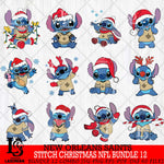 New Orleans Saints  Stitch Christmas NFL Bundle 12 Svg Eps Dxf Png File, Digital Download, Instant Download