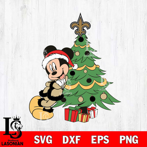 New Orleans Saints mickey christmas 12 Svg Eps Dxf Png File, Digital Download, Instant Download