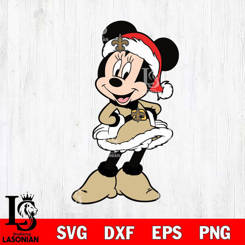 New Orleans Saints mickey christmas 2 Svg Eps Dxf Png File, Digital Download, Instant Download