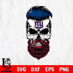 New York Giants Badass Beard Skull SVG