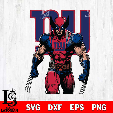 New York Giants Badass Wolverine Svg Eps Dxf Png File, Digital Download, Instant Download