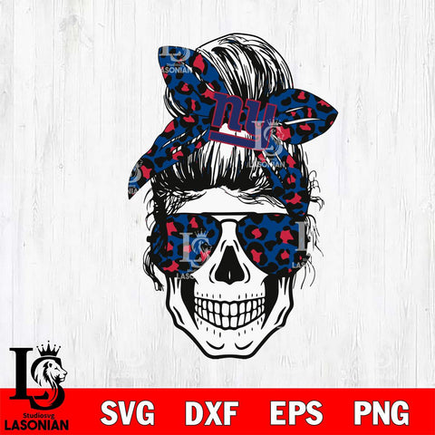 New York Giants Badass Women Skull SVG