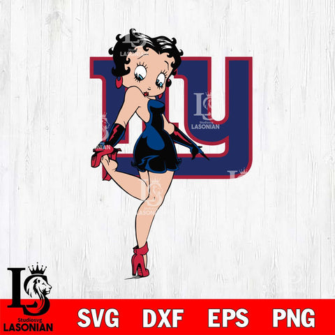 New York Giants Betty Boop Girl Fan Svg Eps Dxf Png File, Digital Download, Instant Download