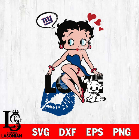 New York Giants Betty Boop Love Svg Eps Dxf Png File, Digital Download, Instant Download